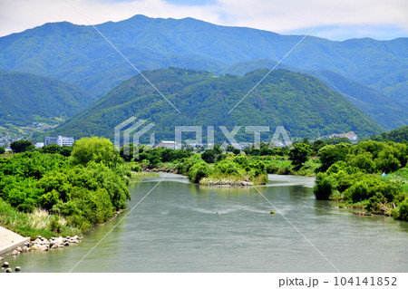 千曲川 風景 川 初夏の写真素材 - PIXTA