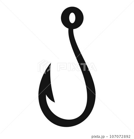 fishing hooks set icon on white background. different fishing