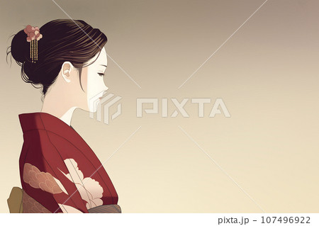着物姿 女性 大人の写真素材 - PIXTA