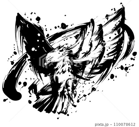 墨絵 水墨画 鷲 鳥のイラスト素材 - PIXTA