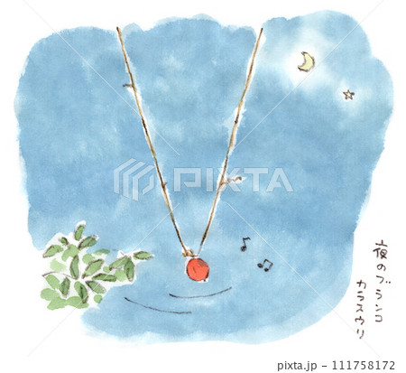 カラスウリ　水彩画　原画 今年は不作？カラスウリのスケッチと5月のカレンダー – 本日も