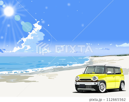 車 海 夏 青空のイラスト素材 - PIXTA