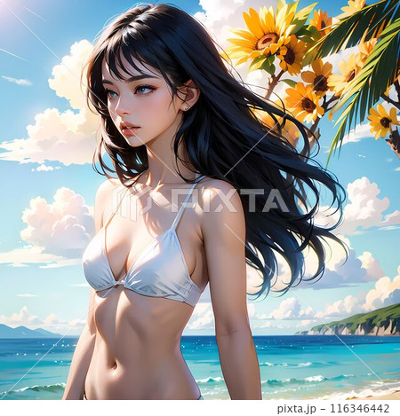 ビキニスタイルの女性イラスト 9ページ目 | ビキニ姿のイラスト素材 - PIXTA