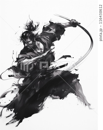 水墨画 武士の絵　絵27✖️24 水墨画 侍の絵 絵27✖️24 侍 水墨画 - Google 検索