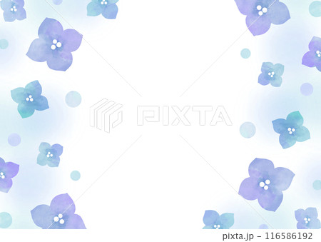 紫陽花 水彩 フレーム 枠のイラスト素材 - PIXTA