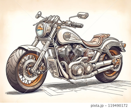大型バイクイラストのイラスト素材 - PIXTA