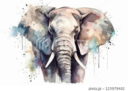 水彩画 動物 ぞう ゾウのイラスト素材 - PIXTA