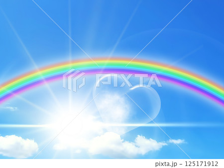 虹 雲 ハート 青空のイラスト素材 - PIXTA