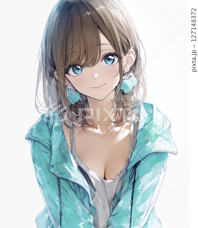 アニメスタイル 女性人物画 水着 Sizuki_mkw@乗り物/乗り鉄/アニメ/コミック/生成AIart🔰小型