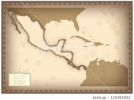 世界地図 地図 中央アメリカ 中米の写真素材 - PIXTA