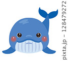 正面から見た笑顔のクジラのイラストのイラスト素材 [128479273] - PIXTA