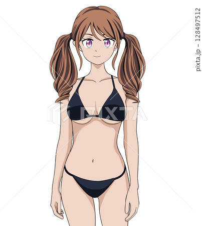 水着 女性 ビキニ ポーズのイラスト素材 - PIXTA