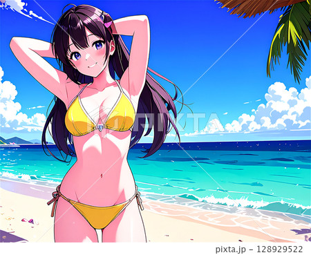 ビキニスタイルの女性イラスト ビキニスタイルの女性イラスト beautiful-woman-bikinis-