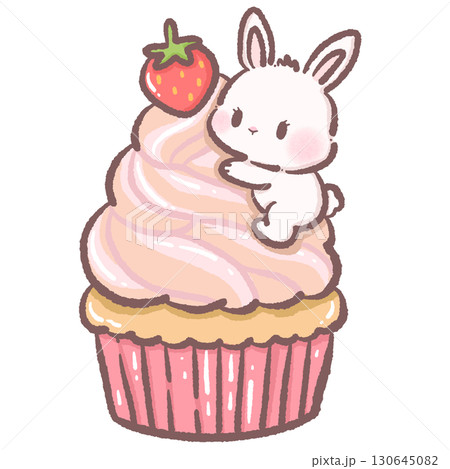 うさぎ ウサギ 兎 カップケーキのイラスト素材 - PIXTA