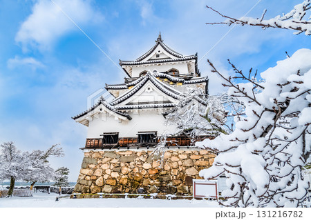 彦根城 雪 冬 積雪の写真素材 - PIXTA