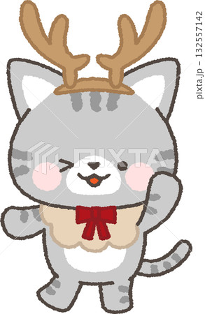 動物 クリスマス トナカイ 猫のイラスト素材 - PIXTA