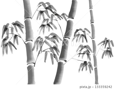 水墨画 竹の写真素材 - PIXTA