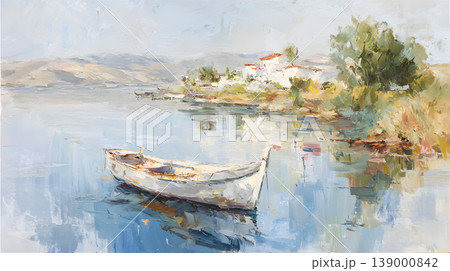 水彩 風景 水彩画 湖の写真素材 - PIXTA