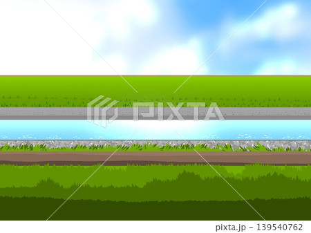 小川 せせらぎのイラスト素材 - PIXTA