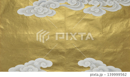日本画 金屏風 金箔 雲の写真素材 - PIXTA