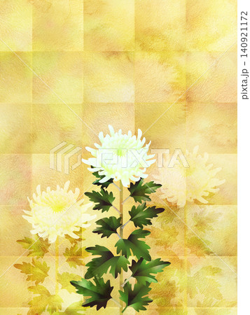 金屏風 和柄 背景 花のイラスト素材 - PIXTA
